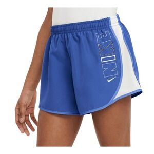 Nike Girls Dri-FIT Tempo 3" Running Shorts‎ Size Large Blue White Athletic Gym